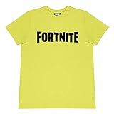 Fortnite Logo Boys T-Shirt Yellow Camisetas-de-Moda, 11-12 Years para Niños