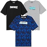 Fortnite Camisetas Cuello Redondo para Niño, Ropa Infantil Divertida, Pack de 3 (Multi, 13 Años)